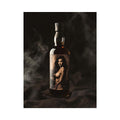 Luxury bottle photography with dramatic mood for modern home bar decor