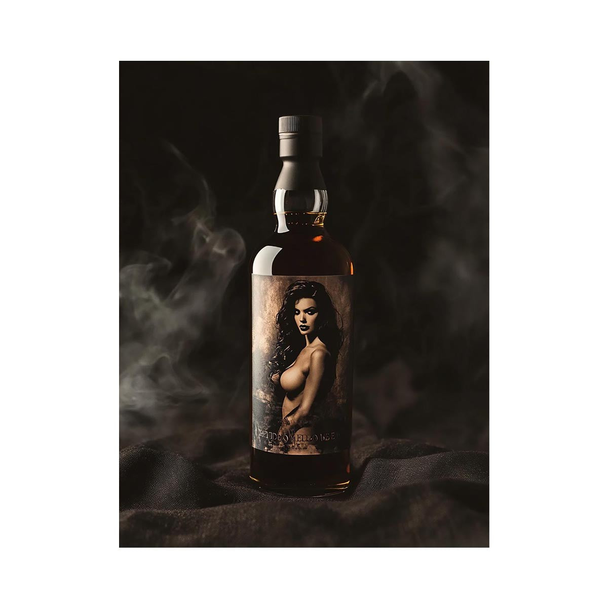 Luxury bottle photography with dramatic mood for modern home bar decor