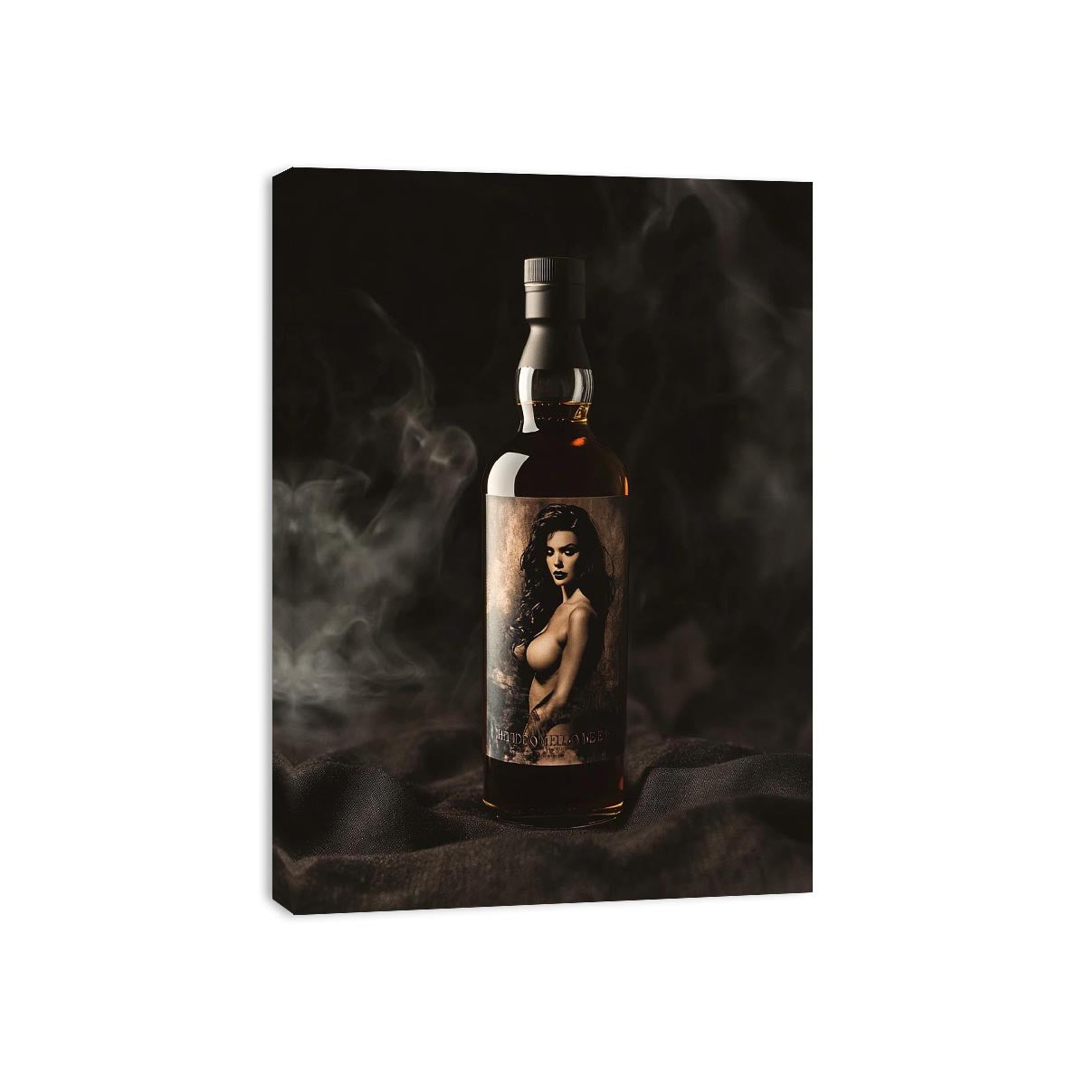 Luxury bottle photography with dramatic mood for modern home bar decor