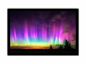 Northern lights landscape photography for modern bedroom wall decor