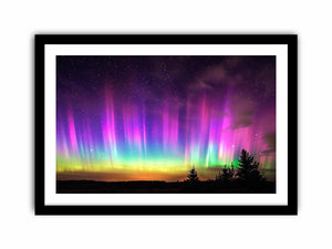 Northern lights landscape photography for modern bedroom wall decor