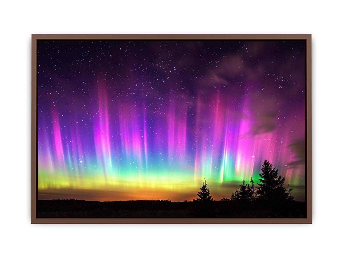 Northern lights landscape photography for modern bedroom wall decor