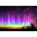 Northern lights landscape photography for modern bedroom wall decor