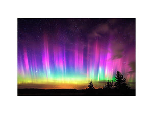 Northern lights landscape photography for modern bedroom wall decor
