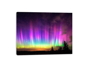 Northern lights landscape photography for modern bedroom wall decor