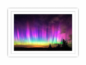 Northern lights landscape photography for modern bedroom wall decor