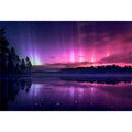 Aurora reflection photography above lake for serene bedroom decor