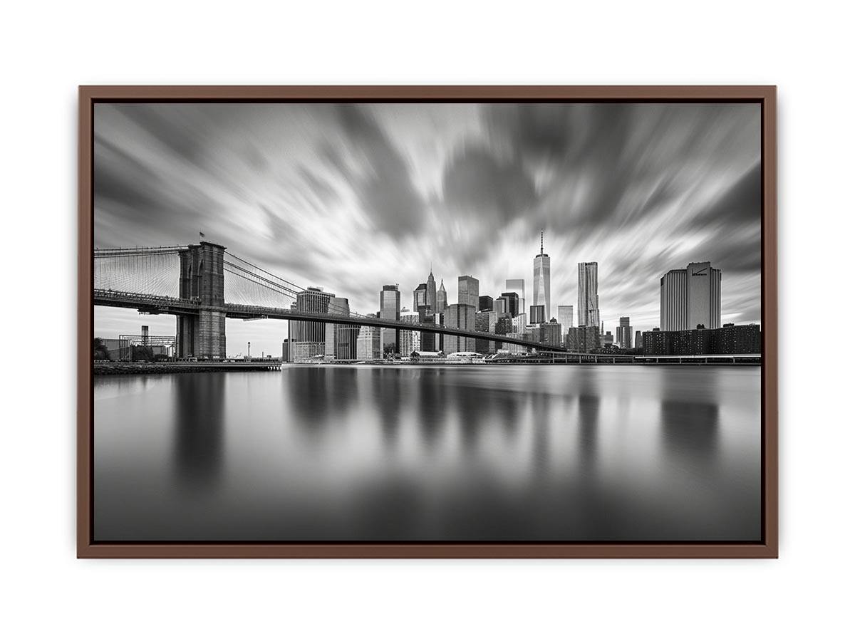 Black and white city skyline photography for modern office wall art