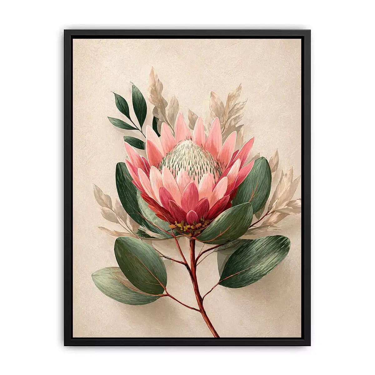 Minimalist Botanical Flower Soft Blush Petals – Floral Wall Art Canvas