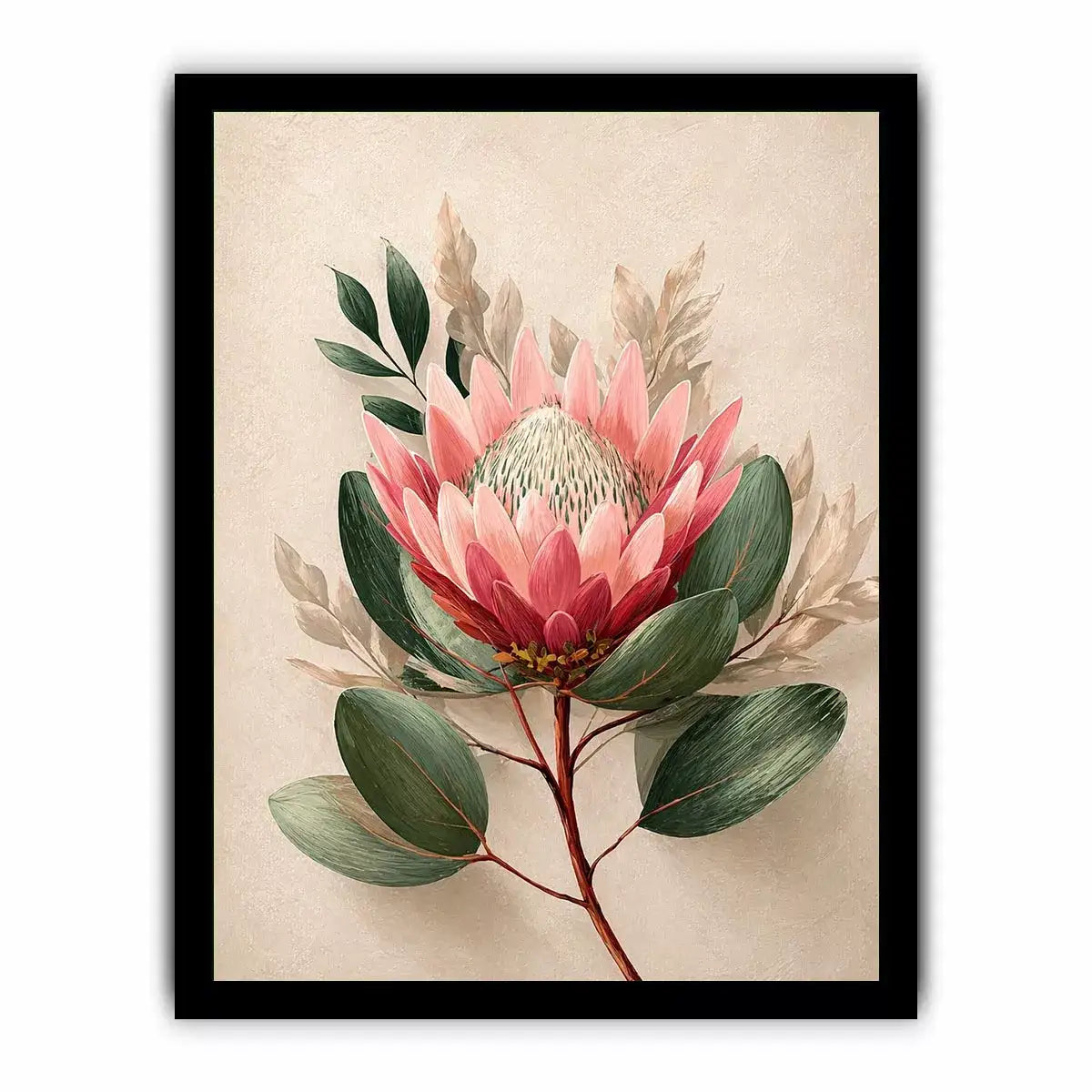 Minimalist Botanical Flower Soft Blush Petals – Floral Wall Art Canvas