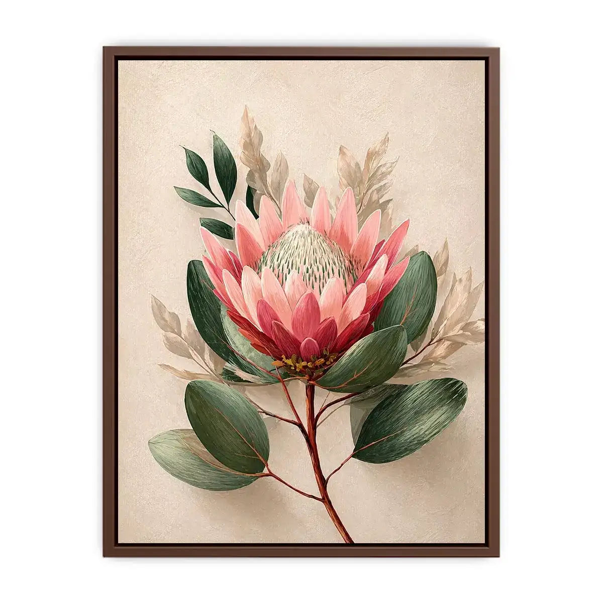 Minimalist Botanical Flower Soft Blush Petals – Floral Wall Art Canvas