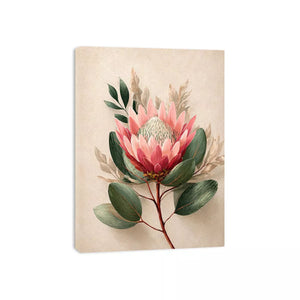 Minimalist Botanical Flower Soft Blush Petals – Floral Wall Art Canvas