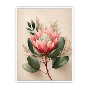 Minimalist Botanical Flower Soft Blush Petals – Floral Wall Art Canvas