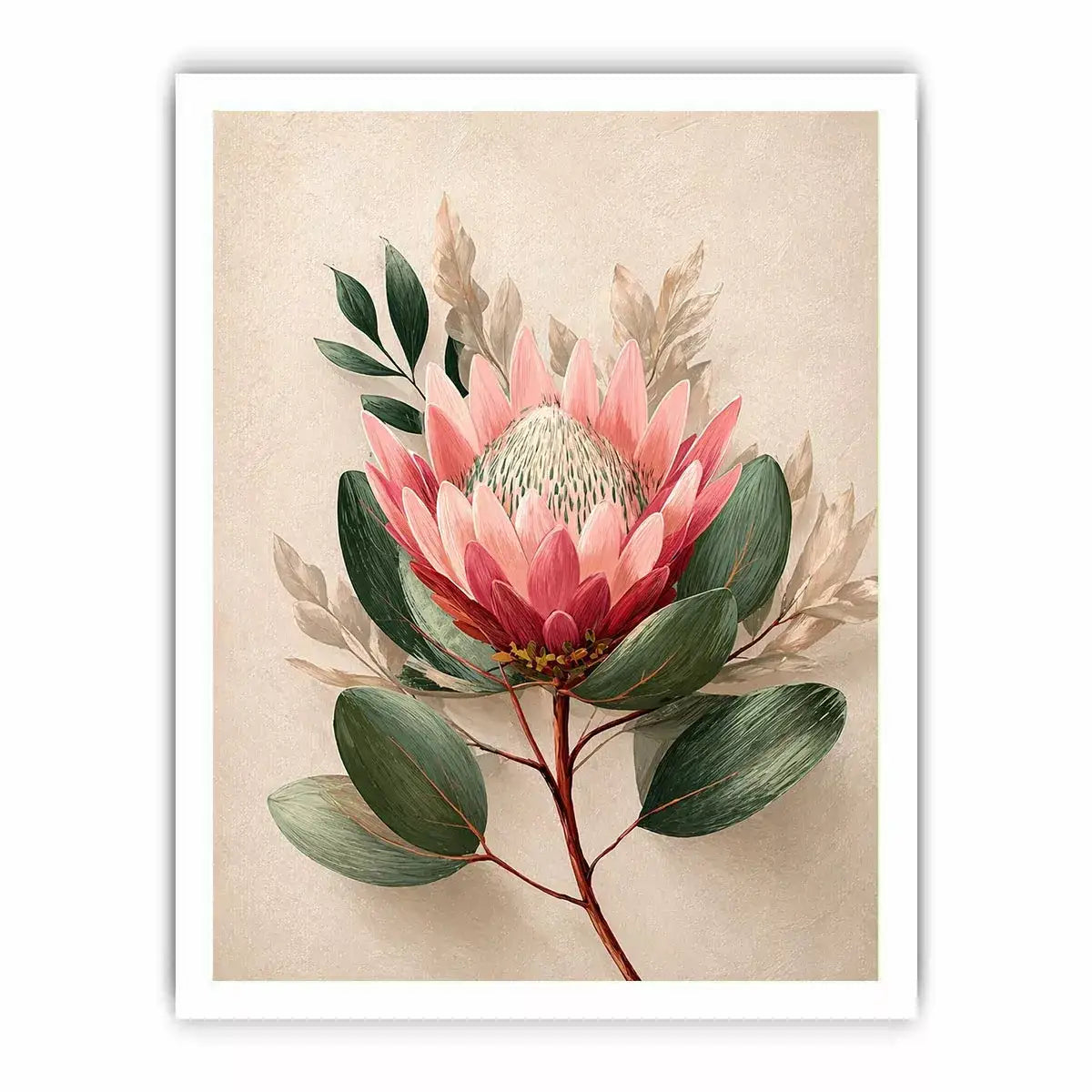 Minimalist Botanical Flower Soft Blush Petals – Floral Wall Art Canvas