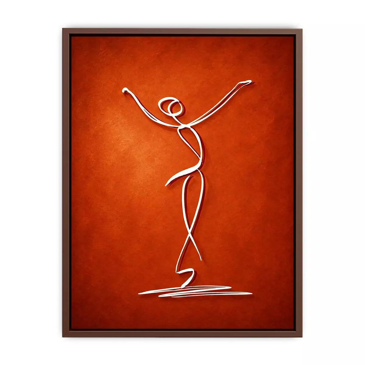 minimalist dancing figure art, abstract line art canvas, modern red wall art, expressive figure drawing decor