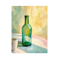 minimal pastel still life bottle painting wall art canvas with soft light