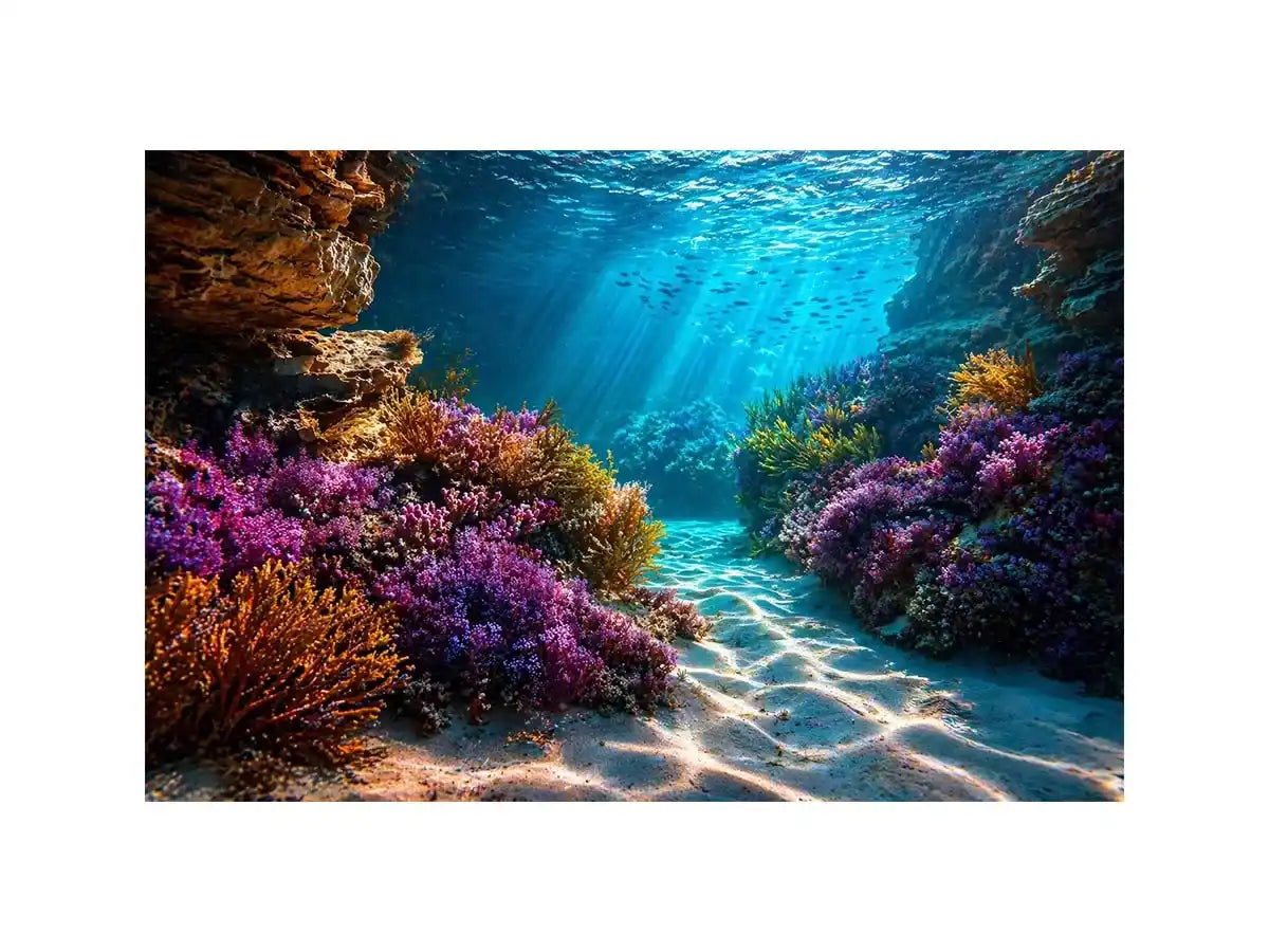 underwater coral reef ocean wall art canvas serene coastal marine landscape