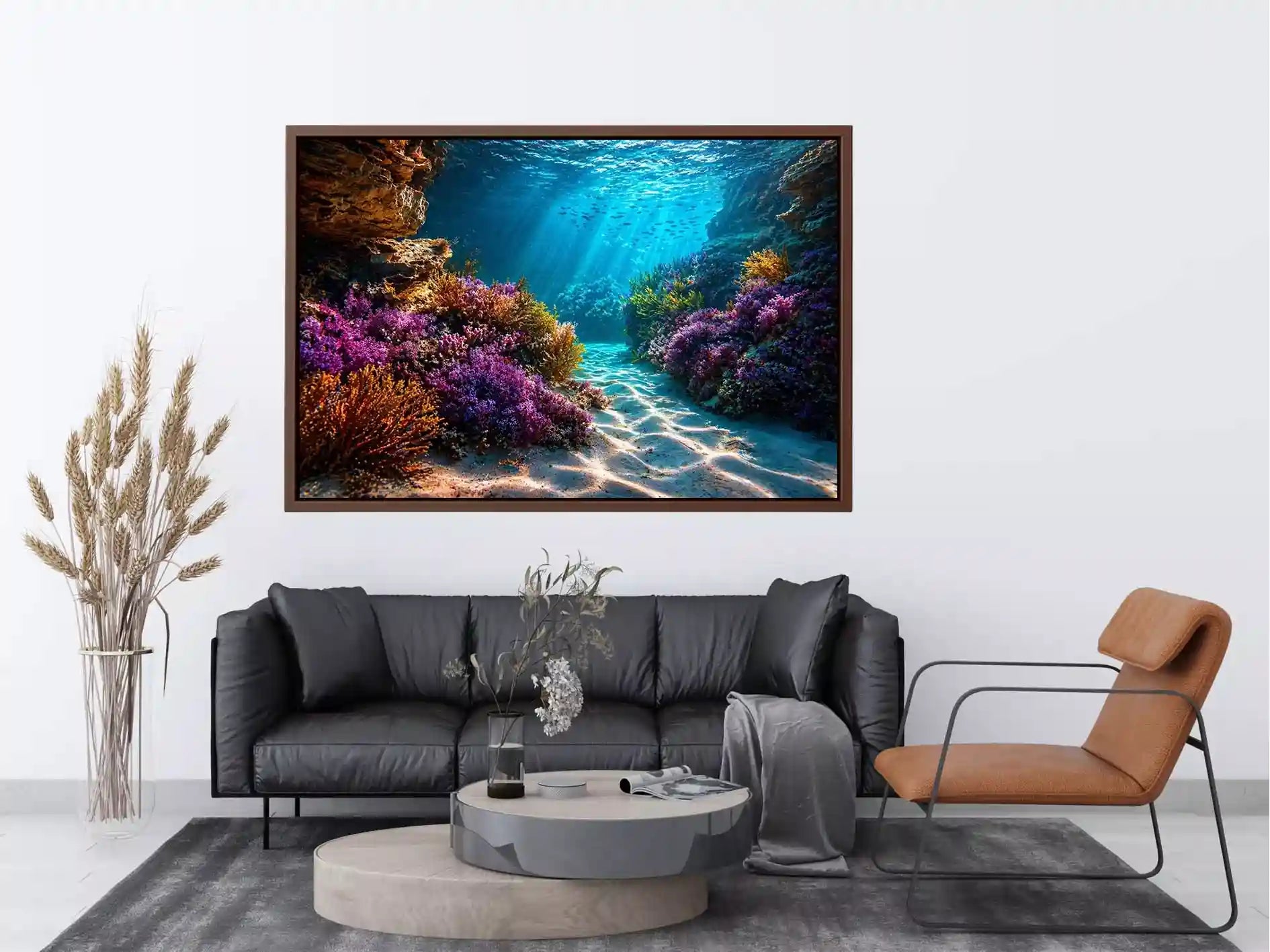 underwater coral reef ocean wall art canvas serene coastal marine landscape