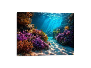 underwater coral reef ocean wall art canvas serene coastal marine landscape
