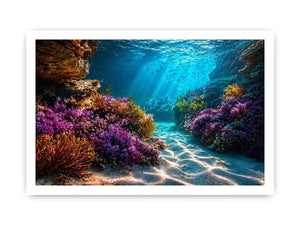 underwater coral reef ocean wall art canvas serene coastal marine landscape