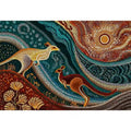 aboriginal kangaroo dot painting wall art canvas earthy tribal australian design