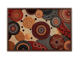abstract earthy dot painting wall art canvas boho geometric pattern design