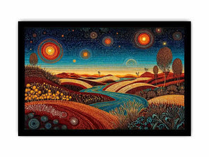 abstract desert landscape wall art canvas surreal sky river modern boho design