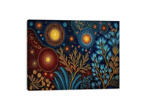 abstract cosmic botanical wall art canvas celestial sky plants modern boho design
