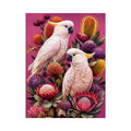 tropical cockatoo floral wall art canvas colorful bird painting modern boho decor