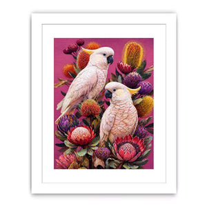 tropical cockatoo floral wall art canvas colorful bird painting modern boho decor