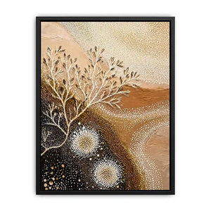 neutral abstract botanical wall art canvas beige earthy minimal modern decor