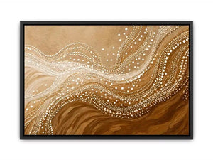 abstract wave dot wall art canvas neutral beige modern minimal decor