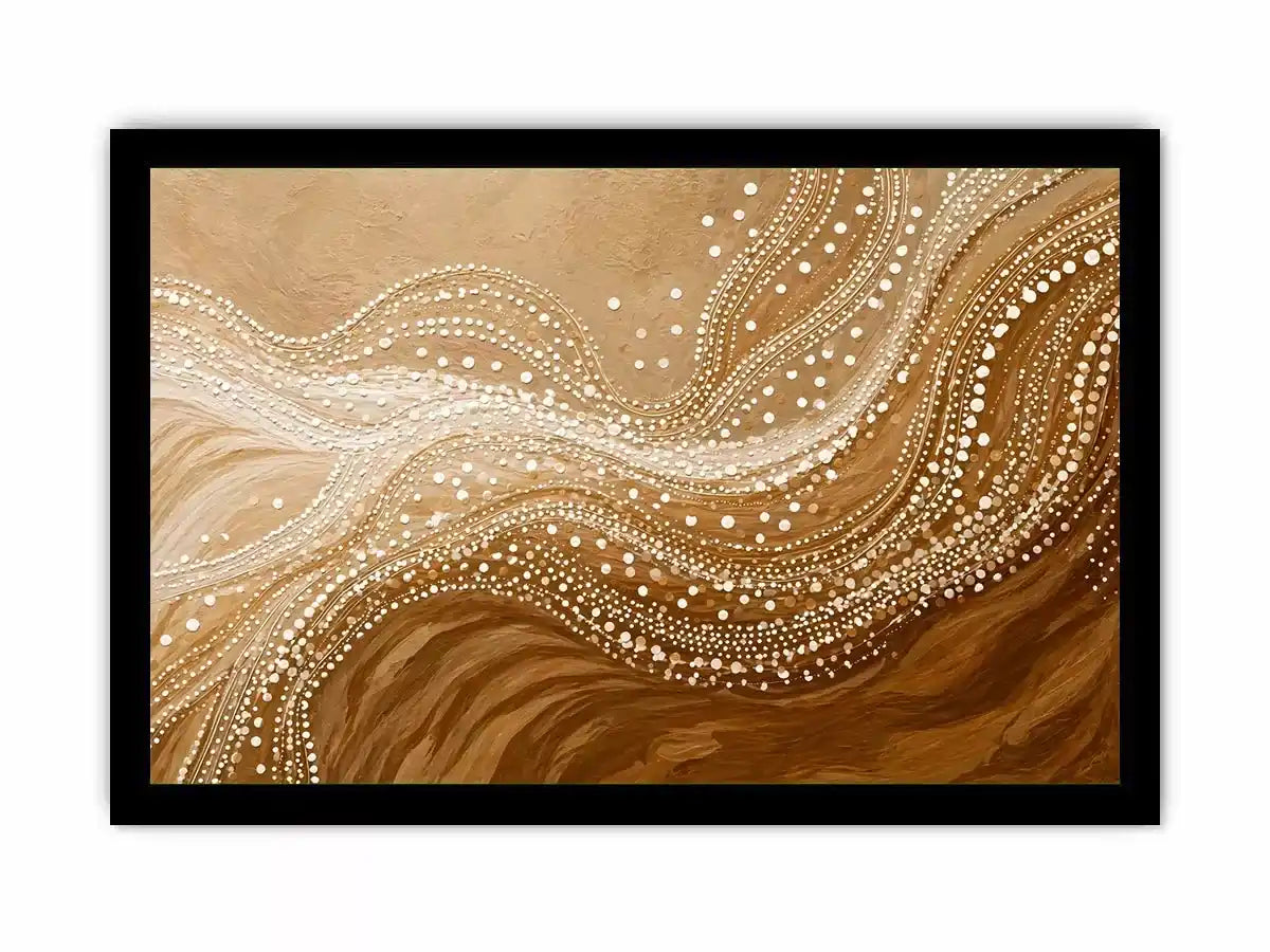 abstract wave dot wall art canvas neutral beige modern minimal decor