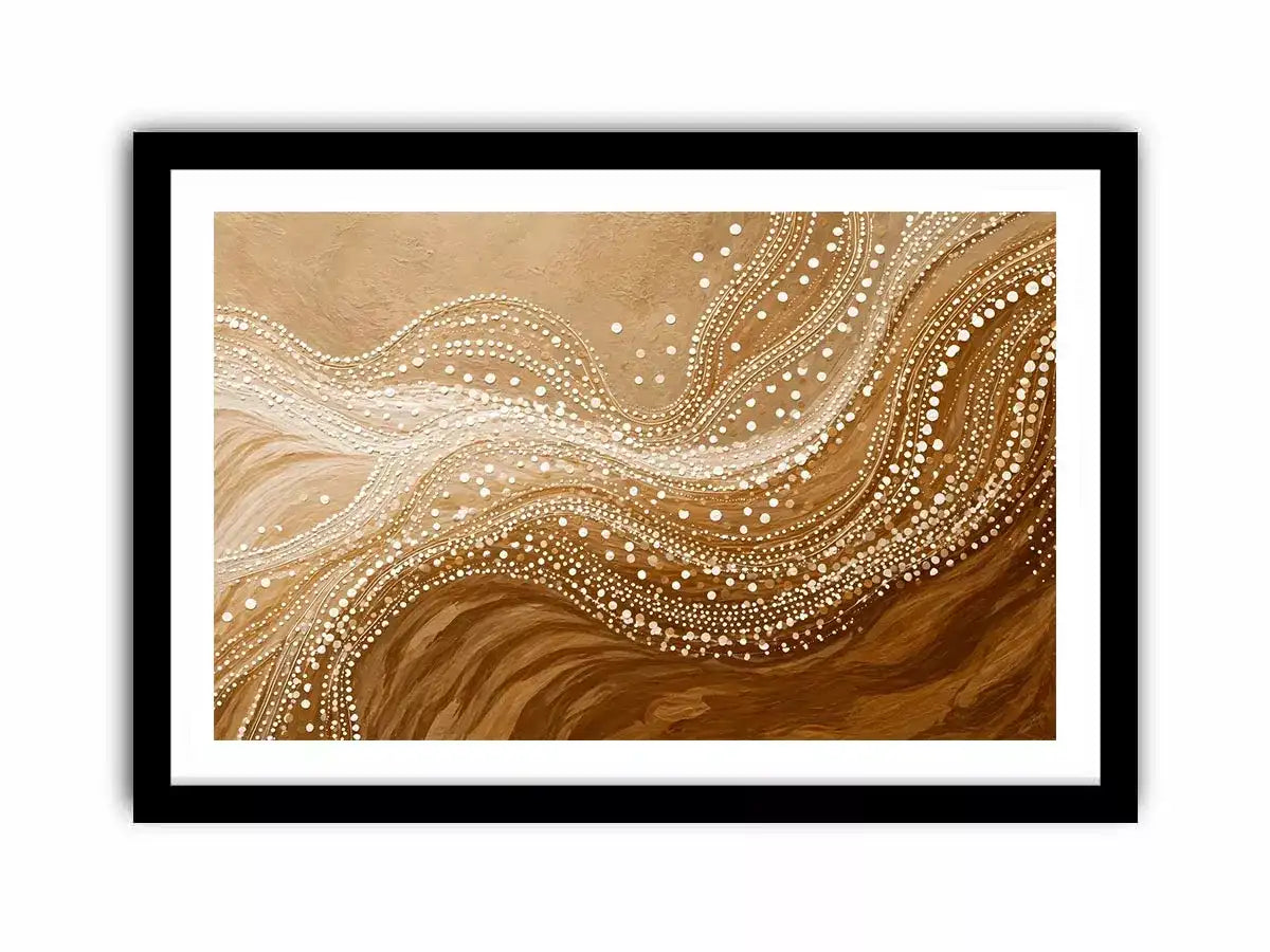 abstract wave dot wall art canvas neutral beige modern minimal decor