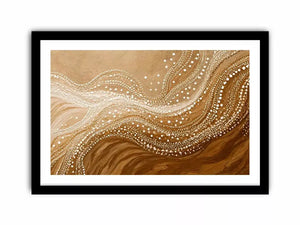 abstract wave dot wall art canvas neutral beige modern minimal decor