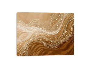 abstract wave dot wall art canvas neutral beige modern minimal decor