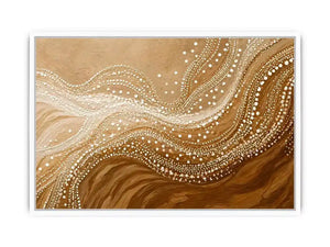 abstract wave dot wall art canvas neutral beige modern minimal decor