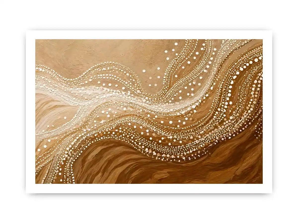 abstract wave dot wall art canvas neutral beige modern minimal decor