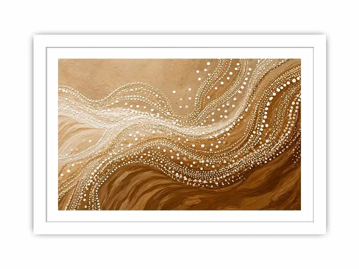 abstract wave dot wall art canvas neutral beige modern minimal decor
