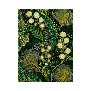 green botanical pattern wall art canvas leafy nature modern biophilic decor