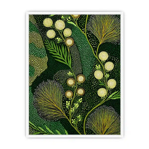 green botanical pattern wall art canvas leafy nature modern biophilic decor