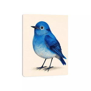 Minimalist blue bird illustration wall art, modern nature decor for stylish homes in New York, London, Sydney interiors