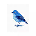 Minimalist blue bird illustration wall art with clean white background for modern homes in New York, London, Toronto interiors