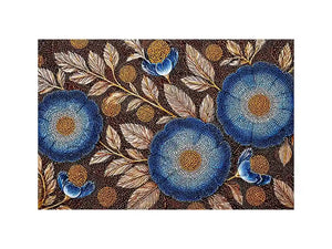 Blue floral dot pattern botanical wall art, modern elegant decor for homes in Paris, London, New York interiors