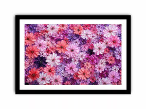 Abstract pink and purple floral blossoms textured painting pattern soft pastel flower wall art