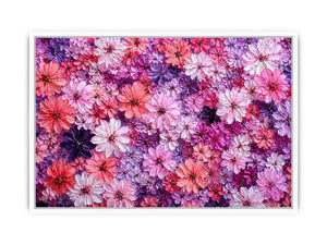 Abstract pink and purple floral blossoms textured painting pattern soft pastel flower wall art