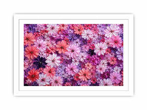 Abstract pink and purple floral blossoms textured painting pattern soft pastel flower wall art