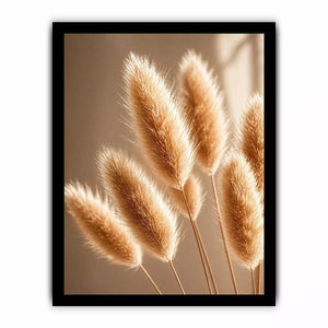 Minimal pampas grass in warm neutral tones soft beige botanical wall art photography
