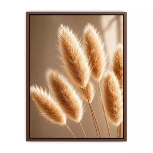 Minimal pampas grass in warm neutral tones soft beige botanical wall art photography