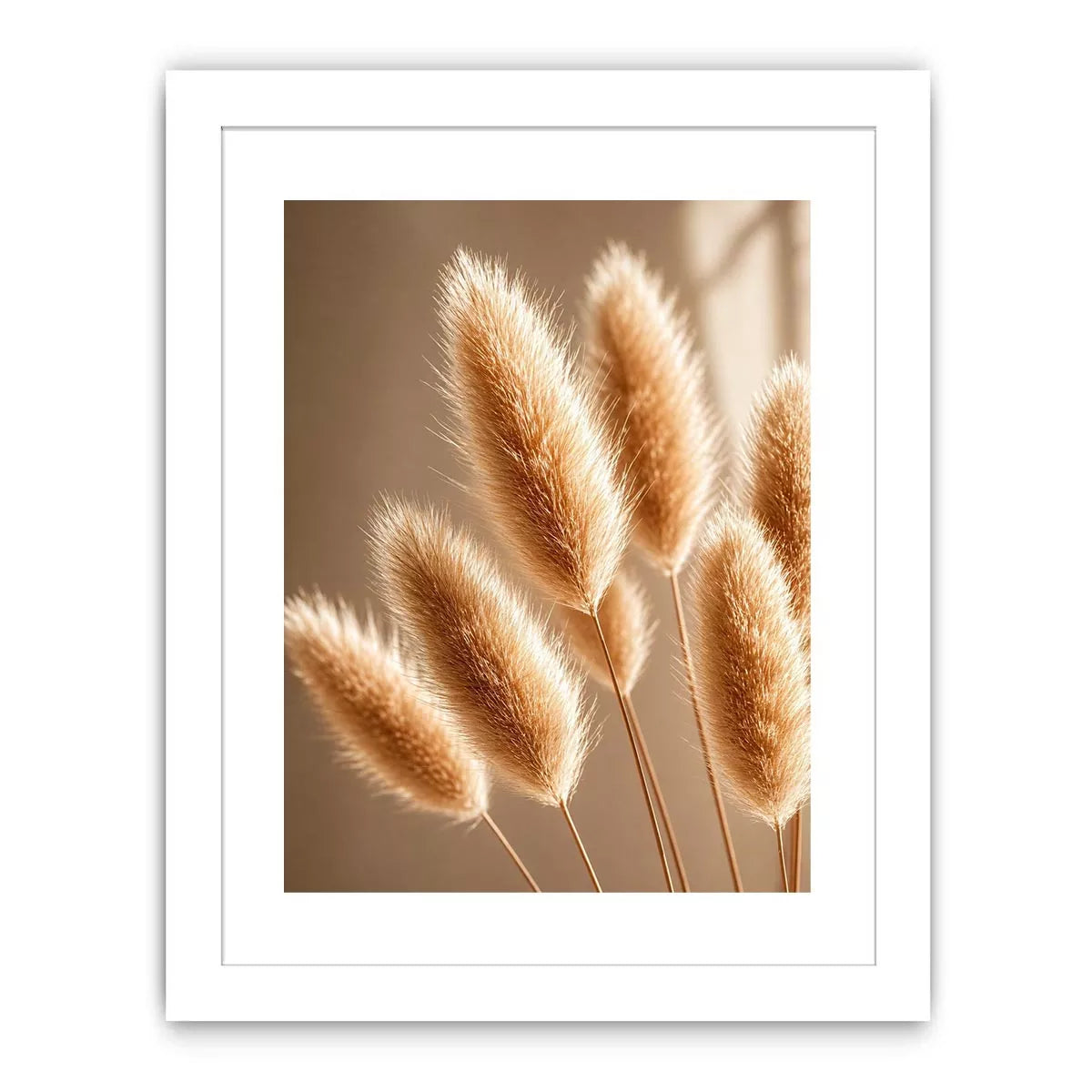 Minimal pampas grass in warm neutral tones soft beige botanical wall art photography
